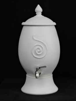 Keramik- Zisterne  5 Liter Ei naturweiß mit Spirale