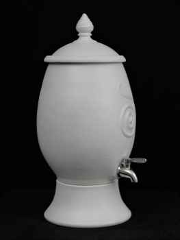 Keramik- Zisterne  5 Liter Ei naturweiß mit Spirale
